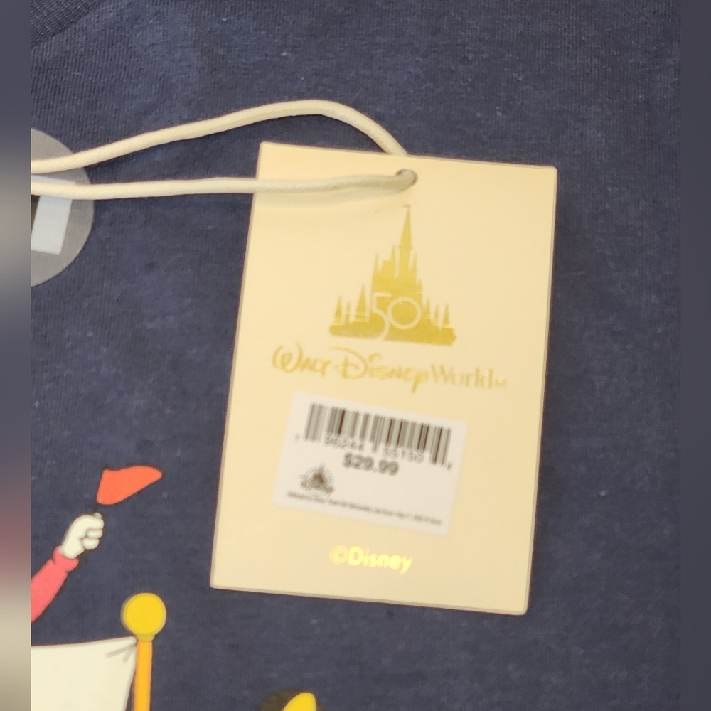 Disney VANS - KIDS Navy Blue Magic Kingdom T-Shirt - WDW 50th - Size M - NWT - Picture 6 of 7